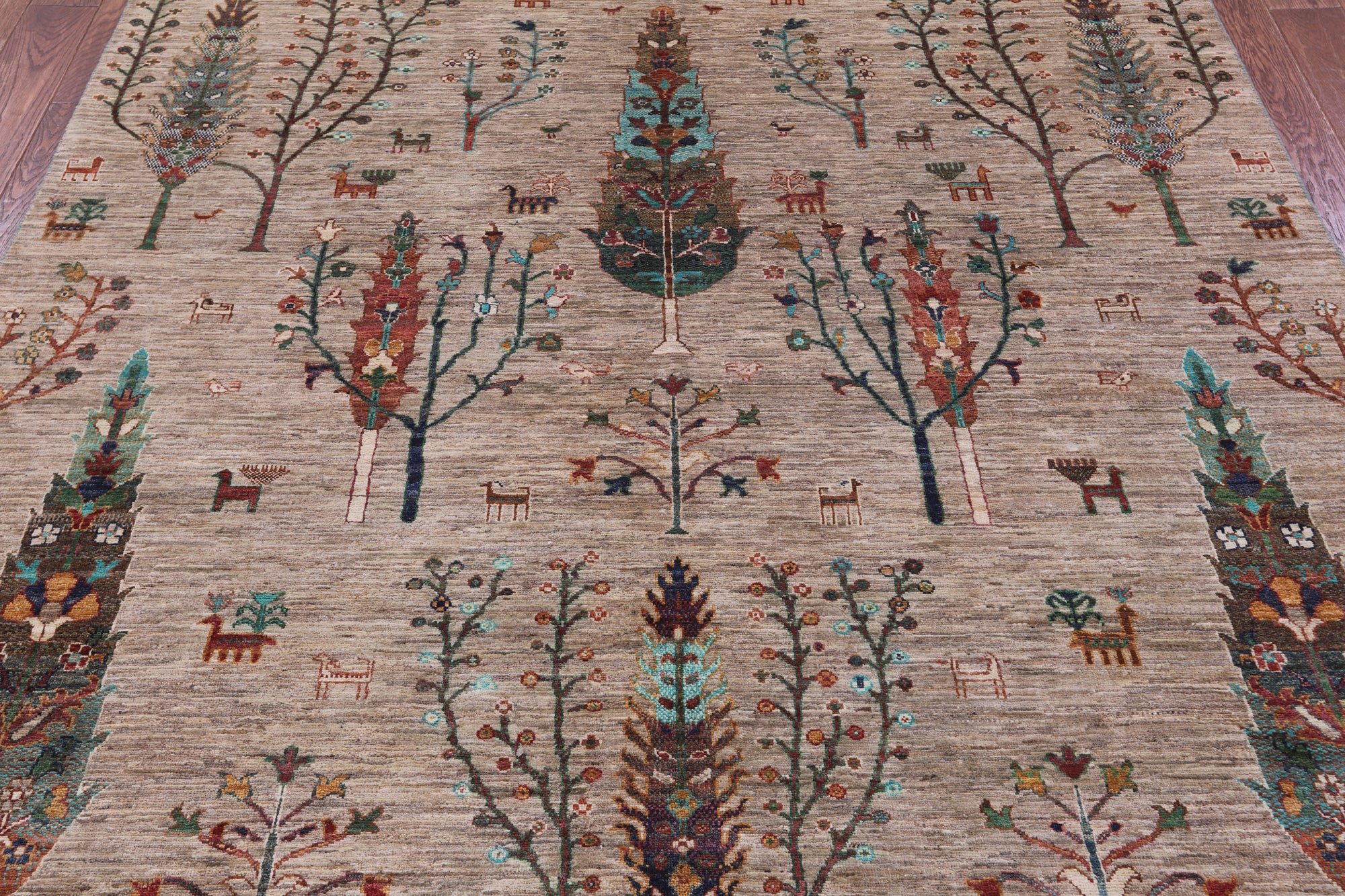 Tribal Persian Gabbeh Hand Knotted Wool Rug - 6' 8" X 9' 7" - Golden Nile
