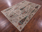 Tribal Persian Gabbeh Hand Knotted Wool Rug - 6' 8" X 9' 7" - Golden Nile