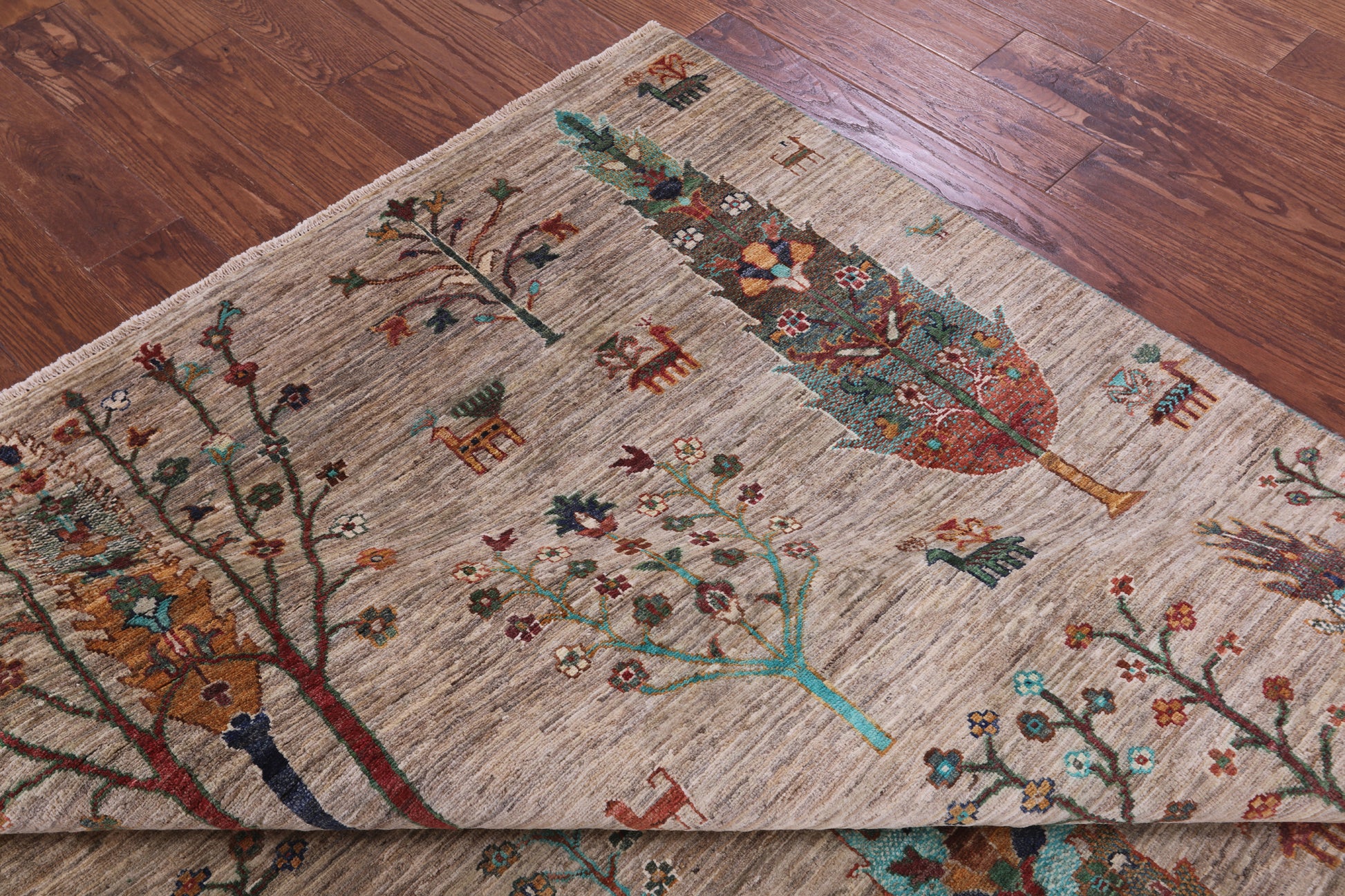 Tribal Persian Gabbeh Hand Knotted Wool Rug - 6' 8" X 9' 7" - Golden Nile