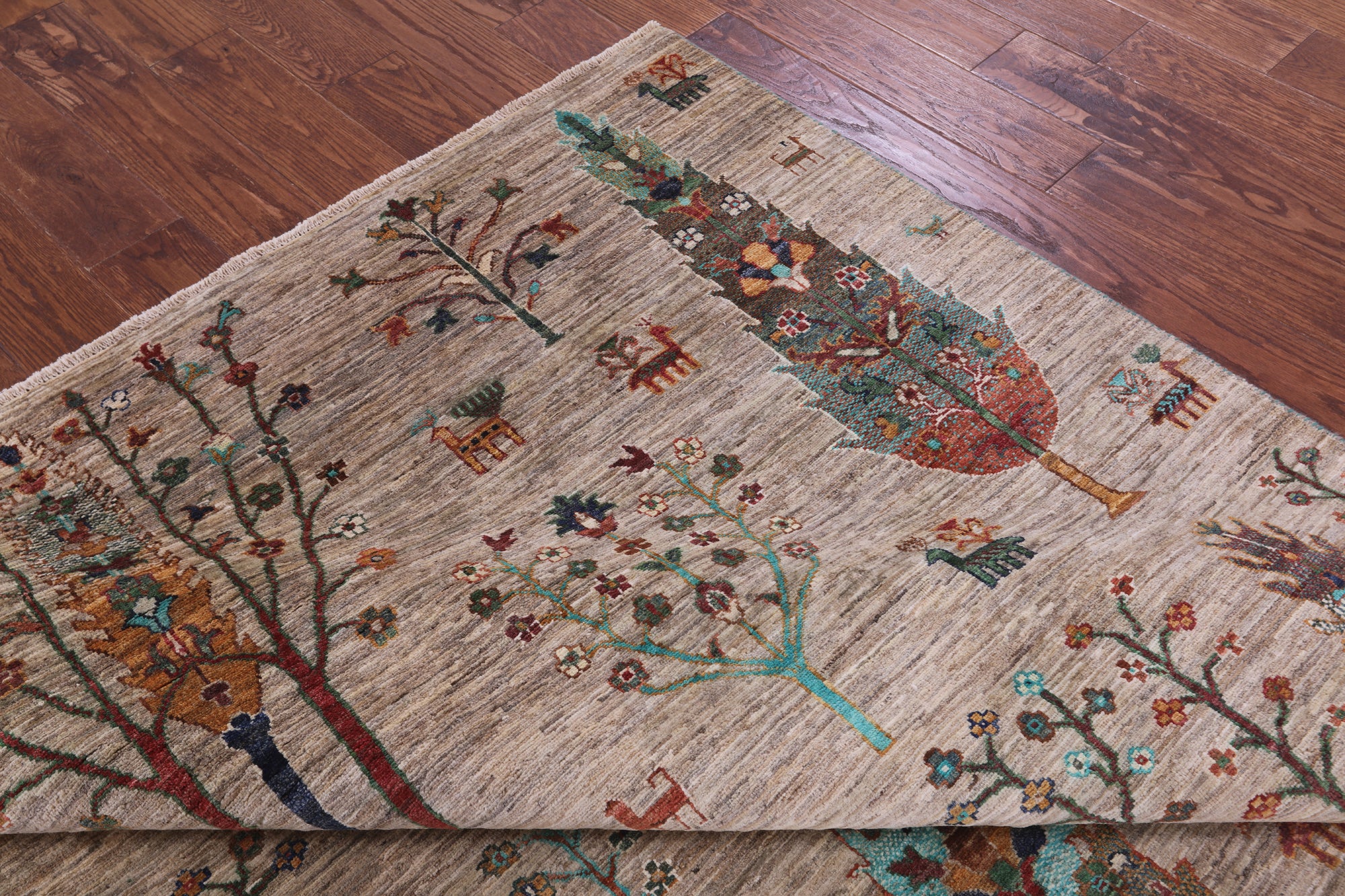 Tribal Persian Gabbeh Hand Knotted Wool Rug - 6' 8" X 9' 7" - Golden Nile