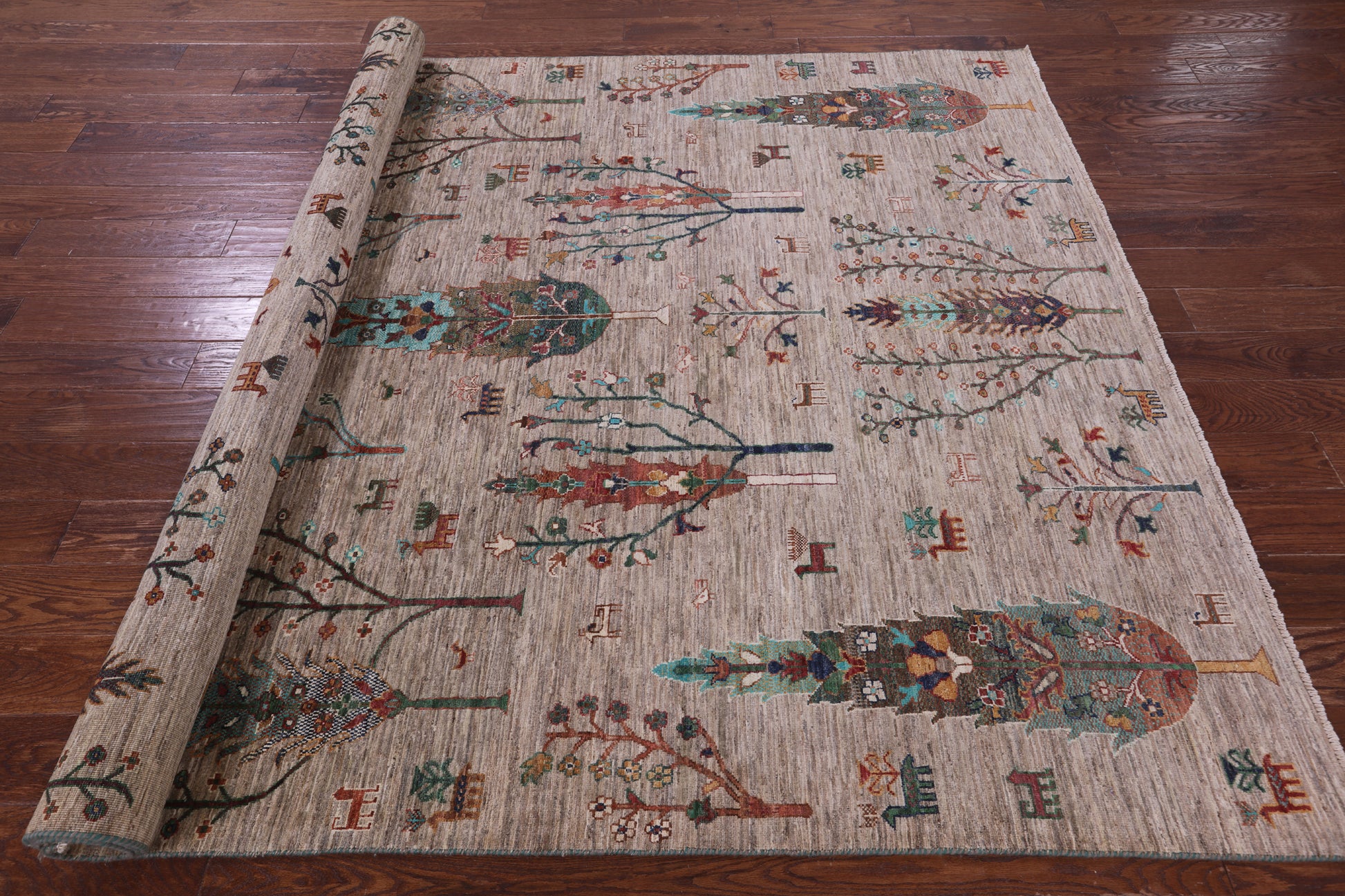 Tribal Persian Gabbeh Hand Knotted Wool Rug - 6' 8" X 9' 7" - Golden Nile