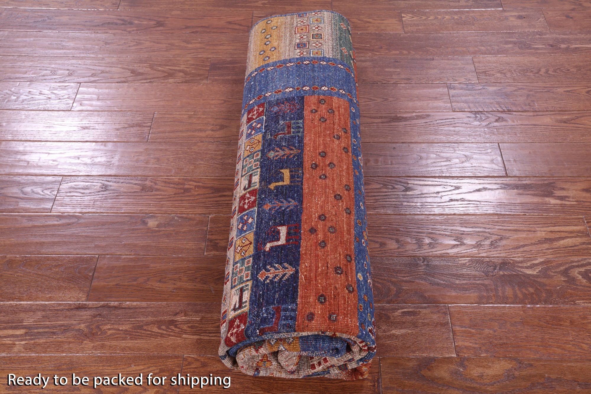 Tribal Persian Gabbeh Hand Knotted Wool Rug - 7' 0" X 9' 11" - Golden Nile