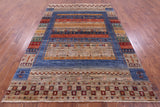 Tribal Persian Gabbeh Hand Knotted Wool Rug - 7' 0" X 9' 11" - Golden Nile
