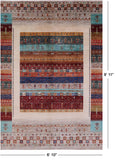 Tribal Persian Gabbeh Hand Knotted Wool Rug - 6' 10" X 9' 11" - Golden Nile