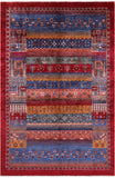 Tribal Persian Gabbeh Hand Knotted Wool Rug - 6' 7" X 9' 10" - Golden Nile