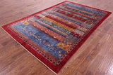 Tribal Persian Gabbeh Hand Knotted Wool Rug - 6' 7" X 9' 10" - Golden Nile