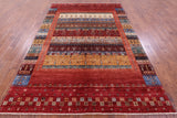 Tribal Persian Gabbeh Handmade Wool Rug - 6' 11" X 9' 11" - Golden Nile