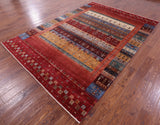 Tribal Persian Gabbeh Handmade Wool Rug - 6' 11" X 9' 11" - Golden Nile
