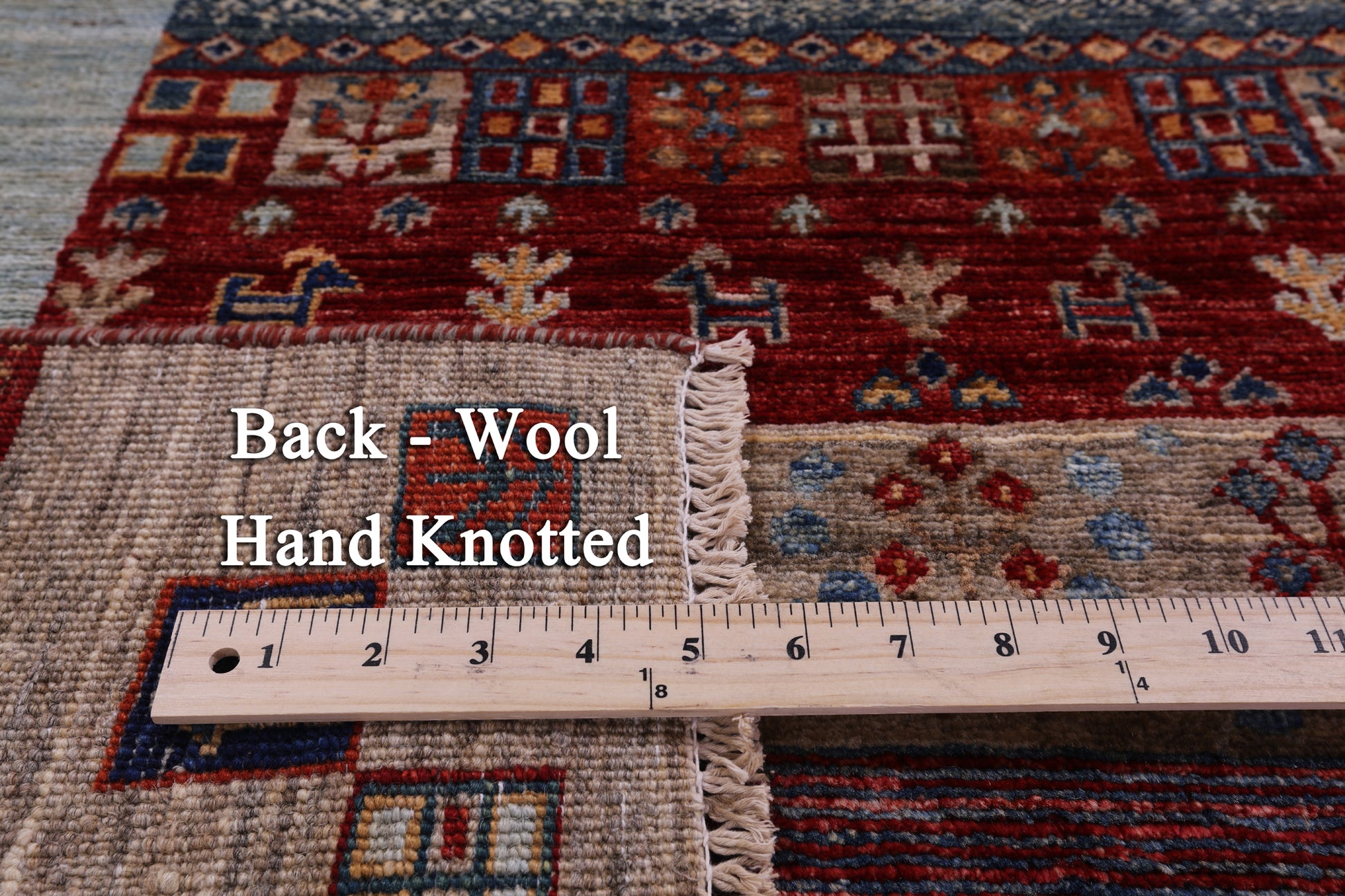 Tribal Persian Gabbeh Hand Knotted Wool Rug - 4' 0" X 5' 9" - Golden Nile