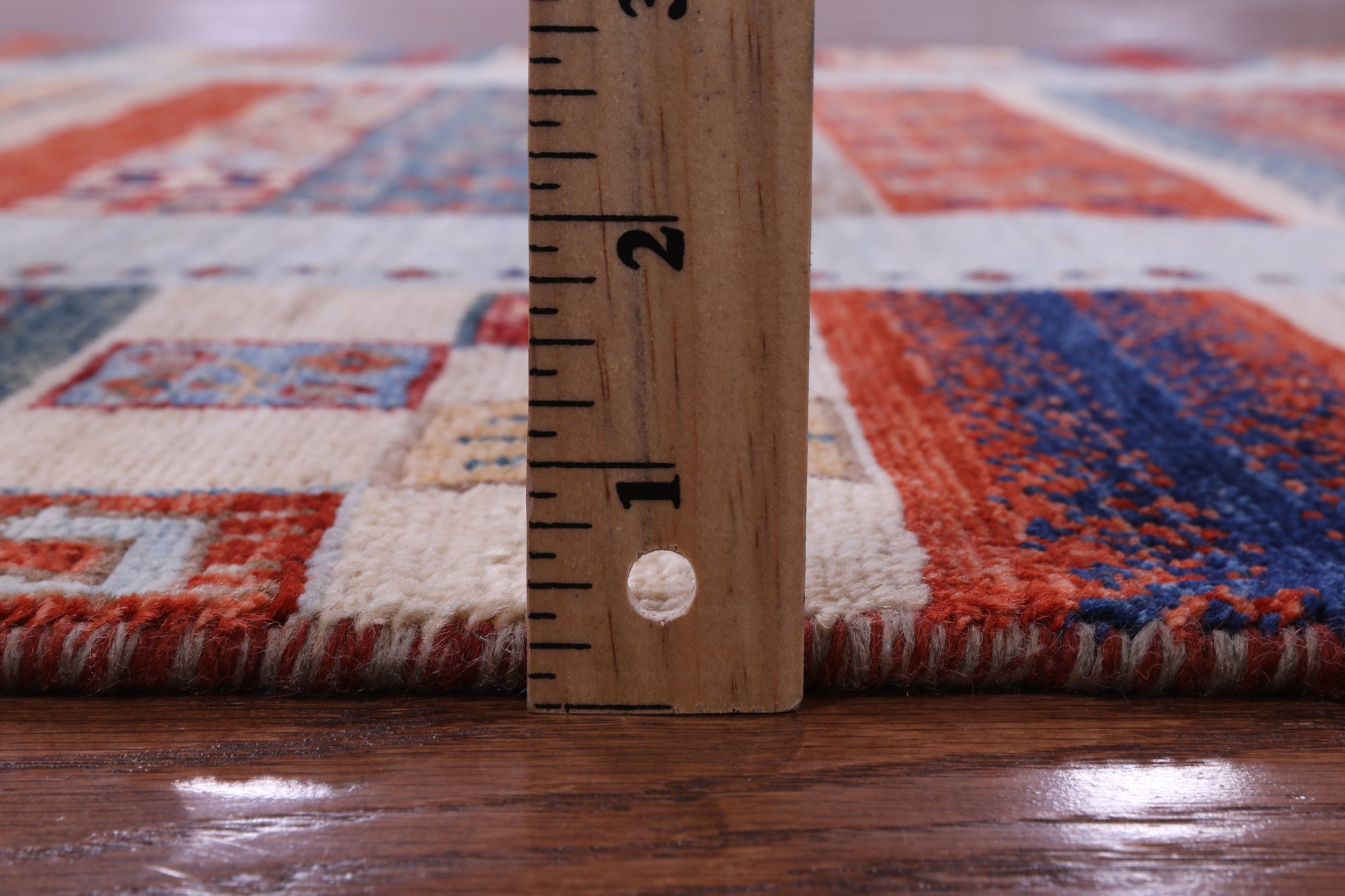 Tribal Persian Gabbeh Hand Knotted Wool Rug - 4' 0" X 5' 9" - Golden Nile