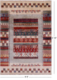 Tribal Persian Gabbeh Hand Knotted Wool Rug - 4' 0" X 5' 10" - Golden Nile