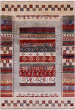 Tribal Persian Gabbeh Hand Knotted Wool Rug - 4' 0" X 5' 10" - Golden Nile