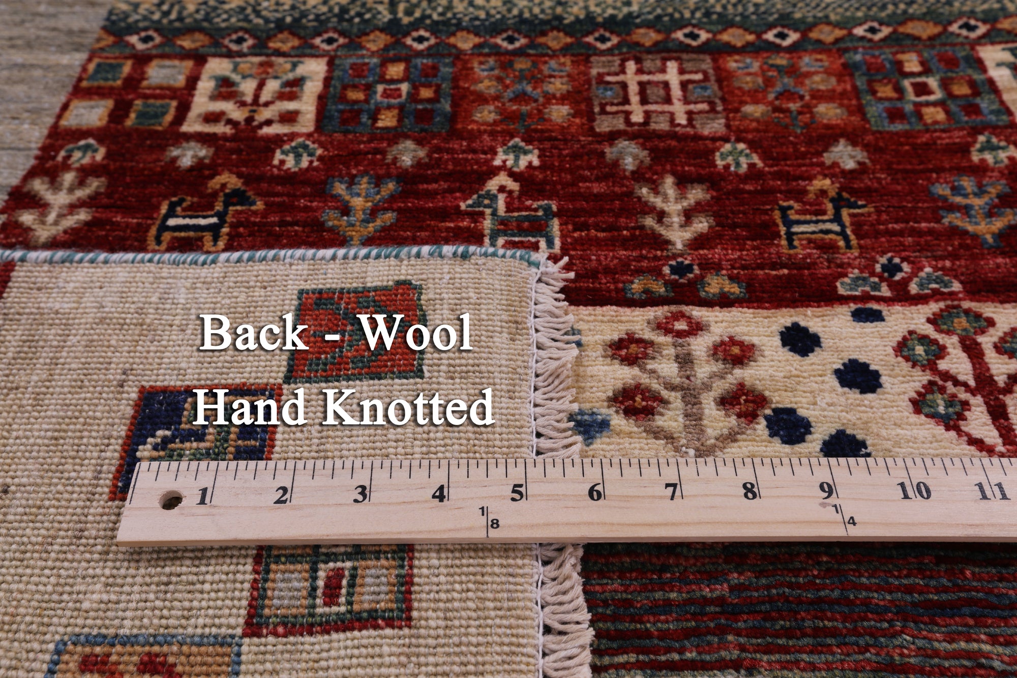 Tribal Persian Gabbeh Hand Knotted Wool Rug - 4' 0" X 5' 10" - Golden Nile
