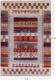 Tribal Persian Gabbeh Hand Knotted Wool Rug - 3' 4" X 4' 10" - Golden Nile