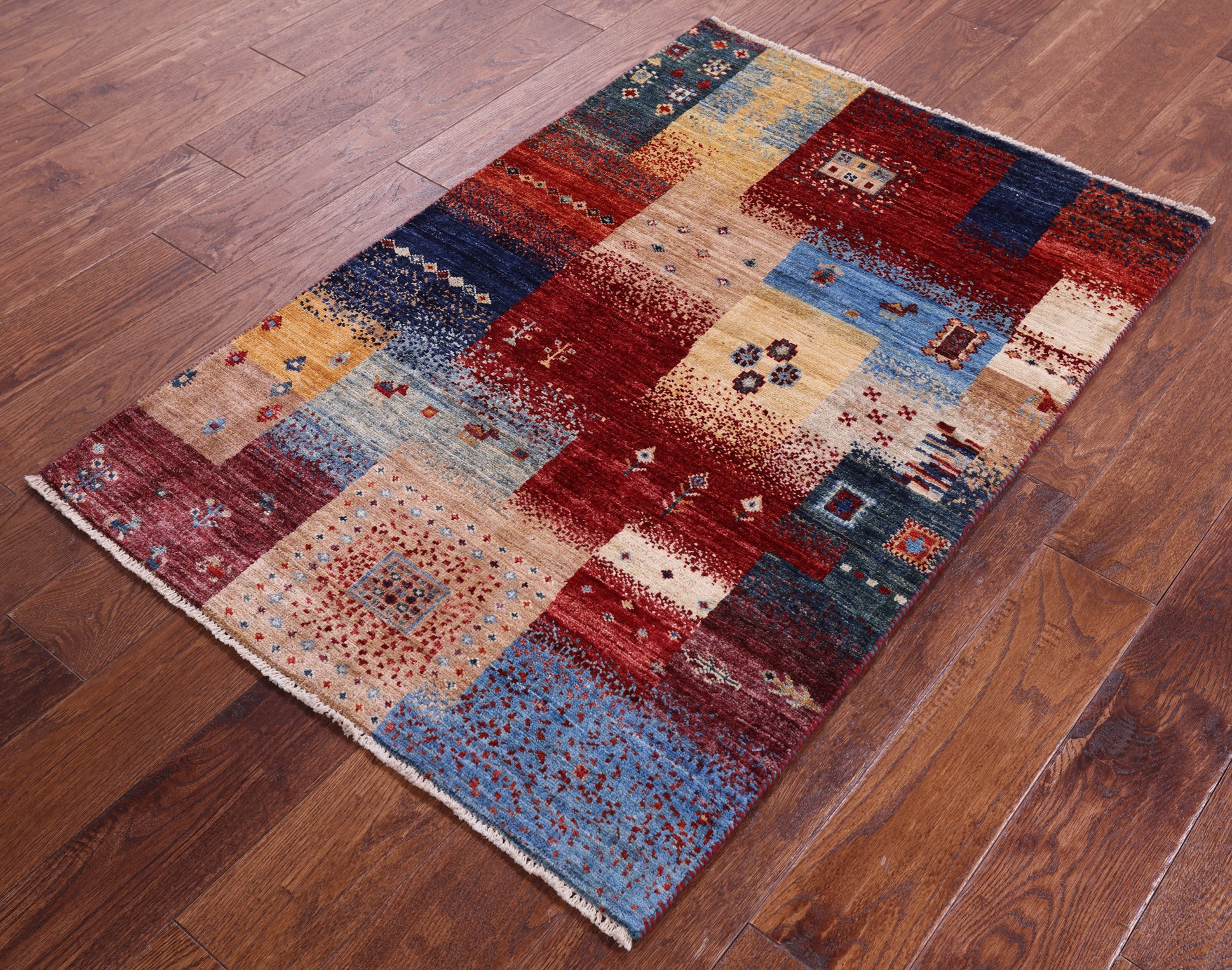 Tribal Persian Gabbeh Hand Knotted Wool Rug - 2' 9" X 4' 1" - Golden Nile