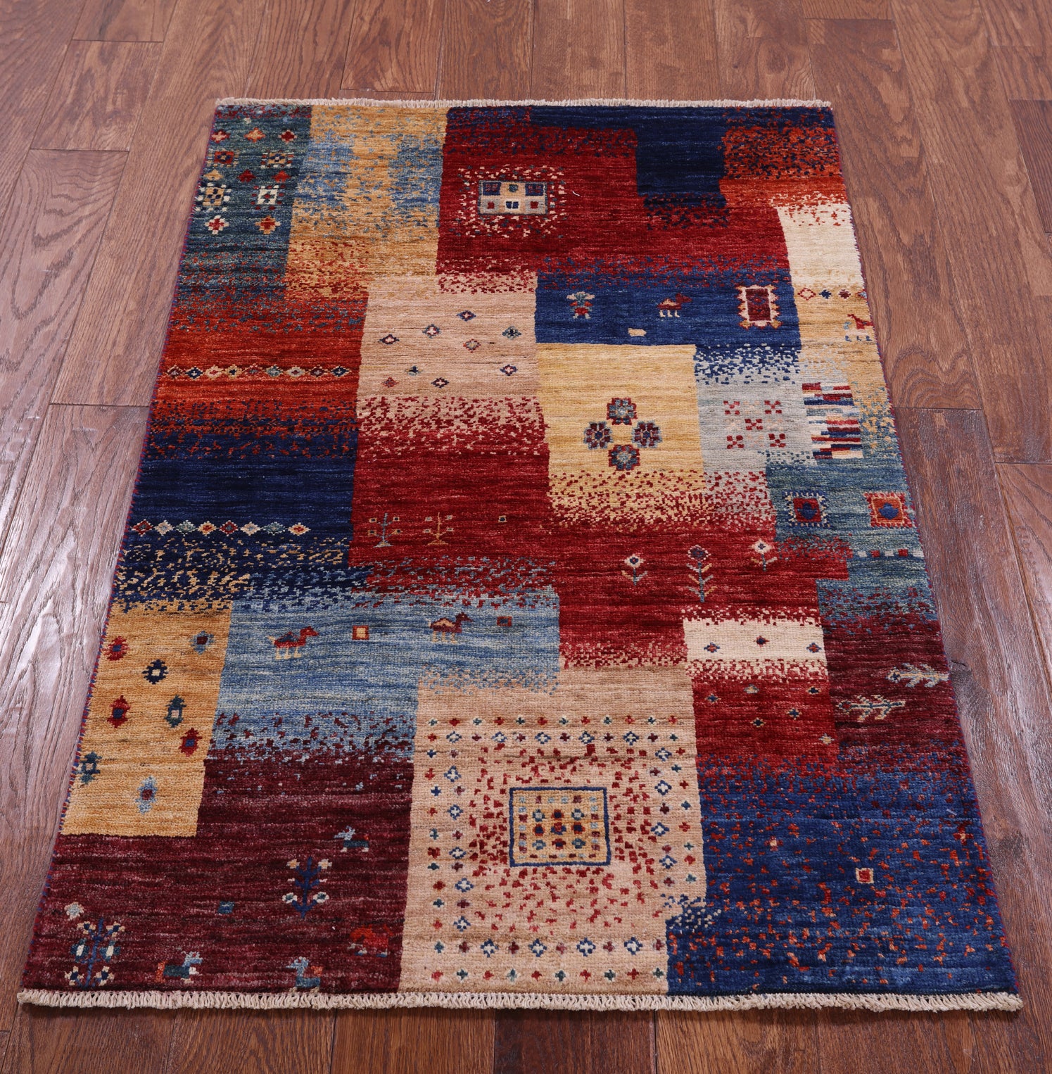 Tribal Persian Gabbeh Handmade Wool Rug - 2' 8" X 4' 0" - Golden Nile