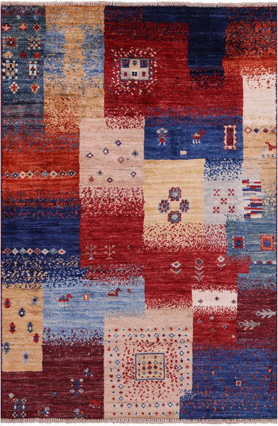 Tribal Persian Gabbeh Handmade Wool Rug - 2' 8" X 4' 0" - Golden Nile