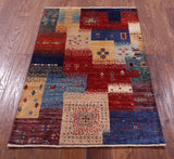 Tribal Persian Gabbeh Hand Knotted Wool Rug - 2' 7" X 4' 1" - Golden Nile