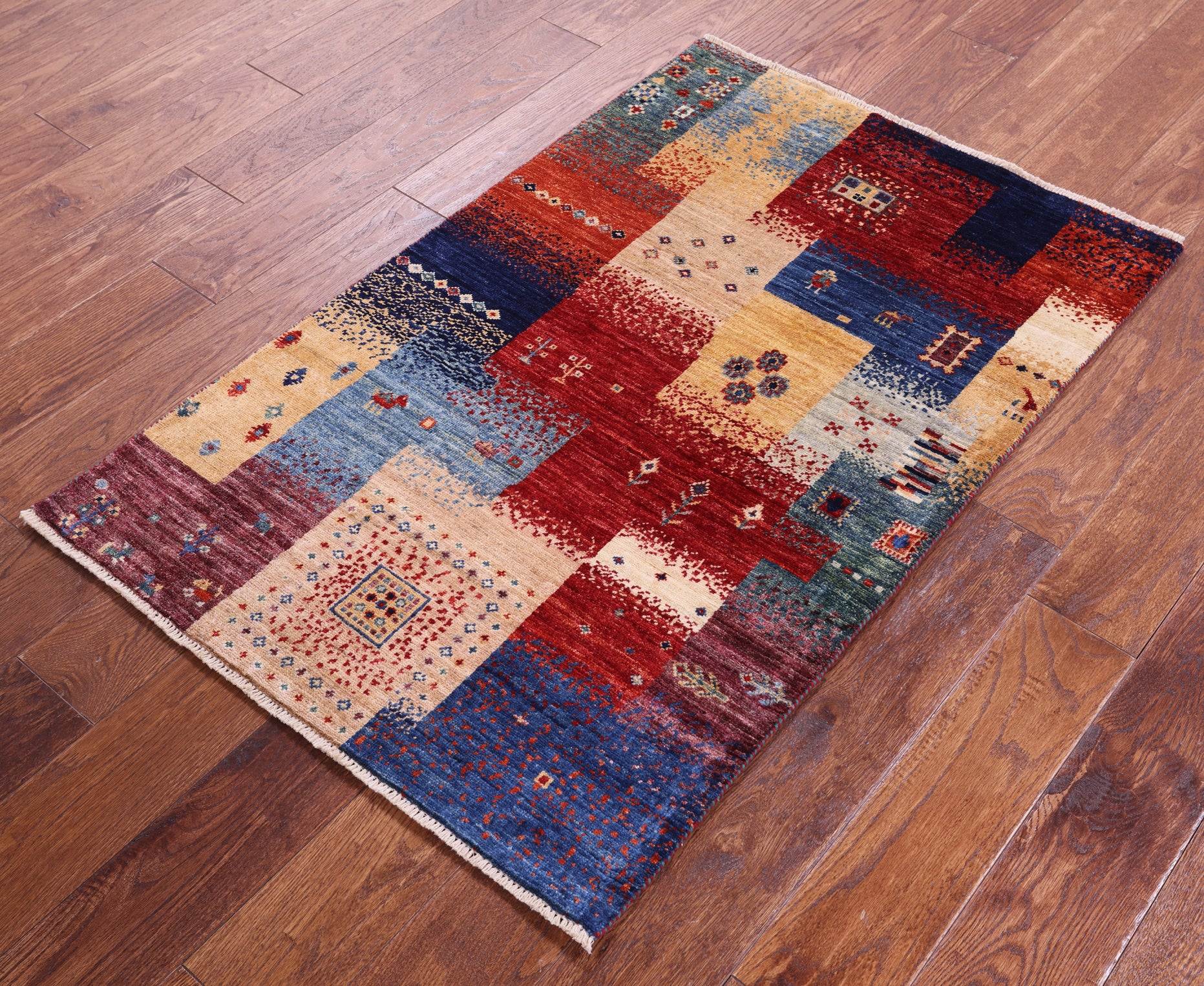 Tribal Persian Gabbeh Hand Knotted Wool Rug - 2' 7" X 4' 1" - Golden Nile