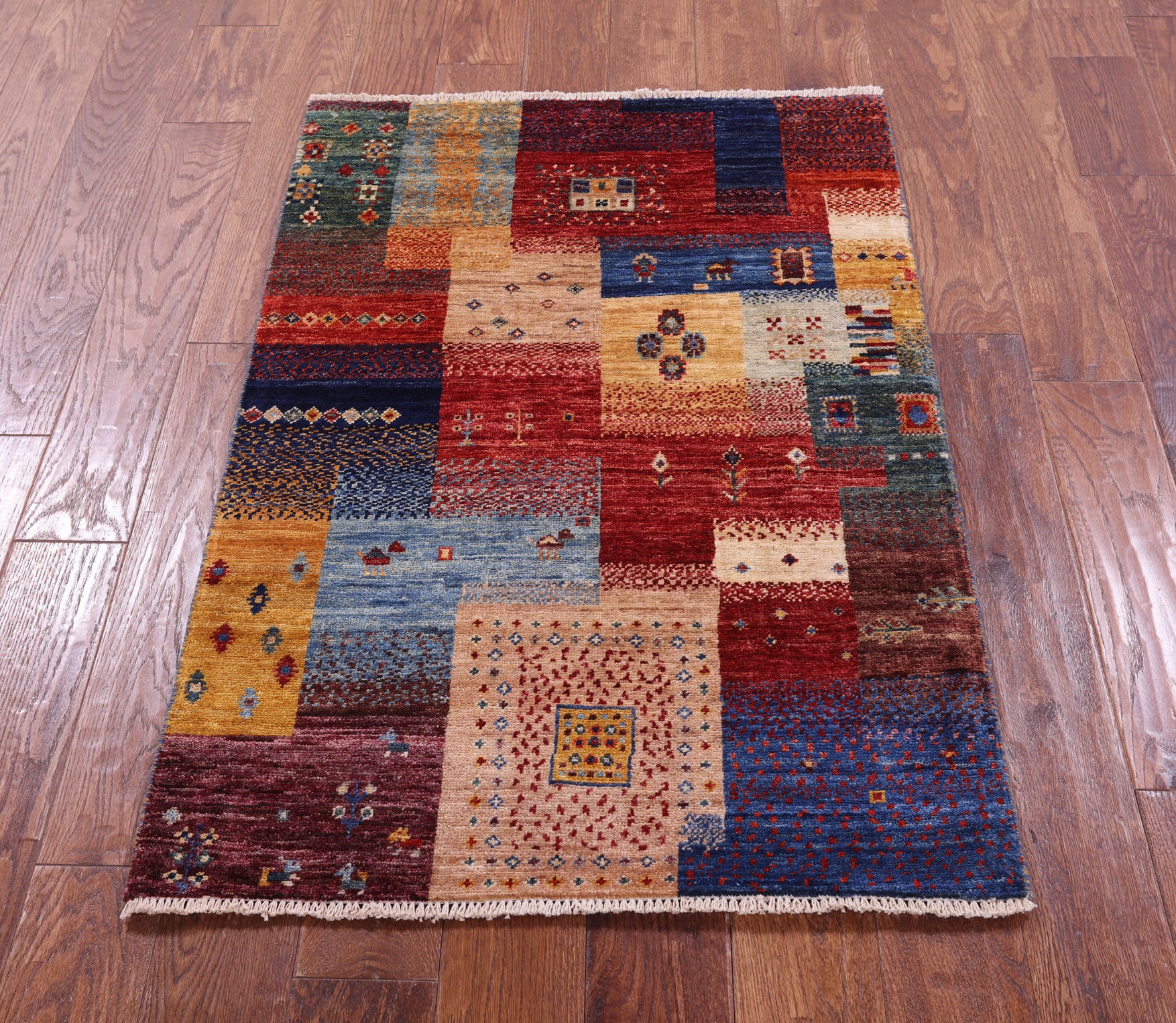 Tribal Persian Gabbeh Hand Knotted Wool Rug - 2' 8" X 4' 0" - Golden Nile