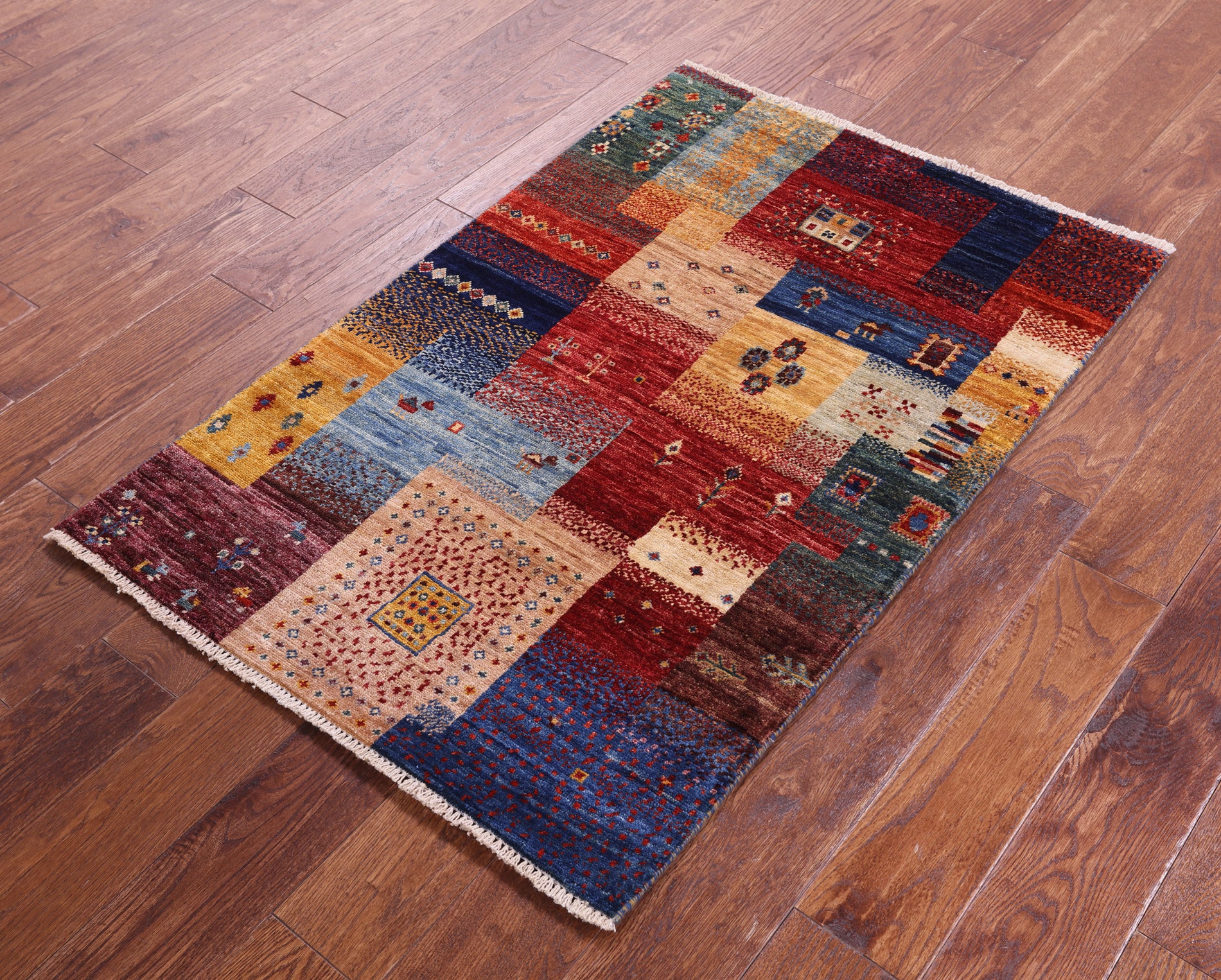 Tribal Persian Gabbeh Hand Knotted Wool Rug - 2' 8" X 4' 0" - Golden Nile