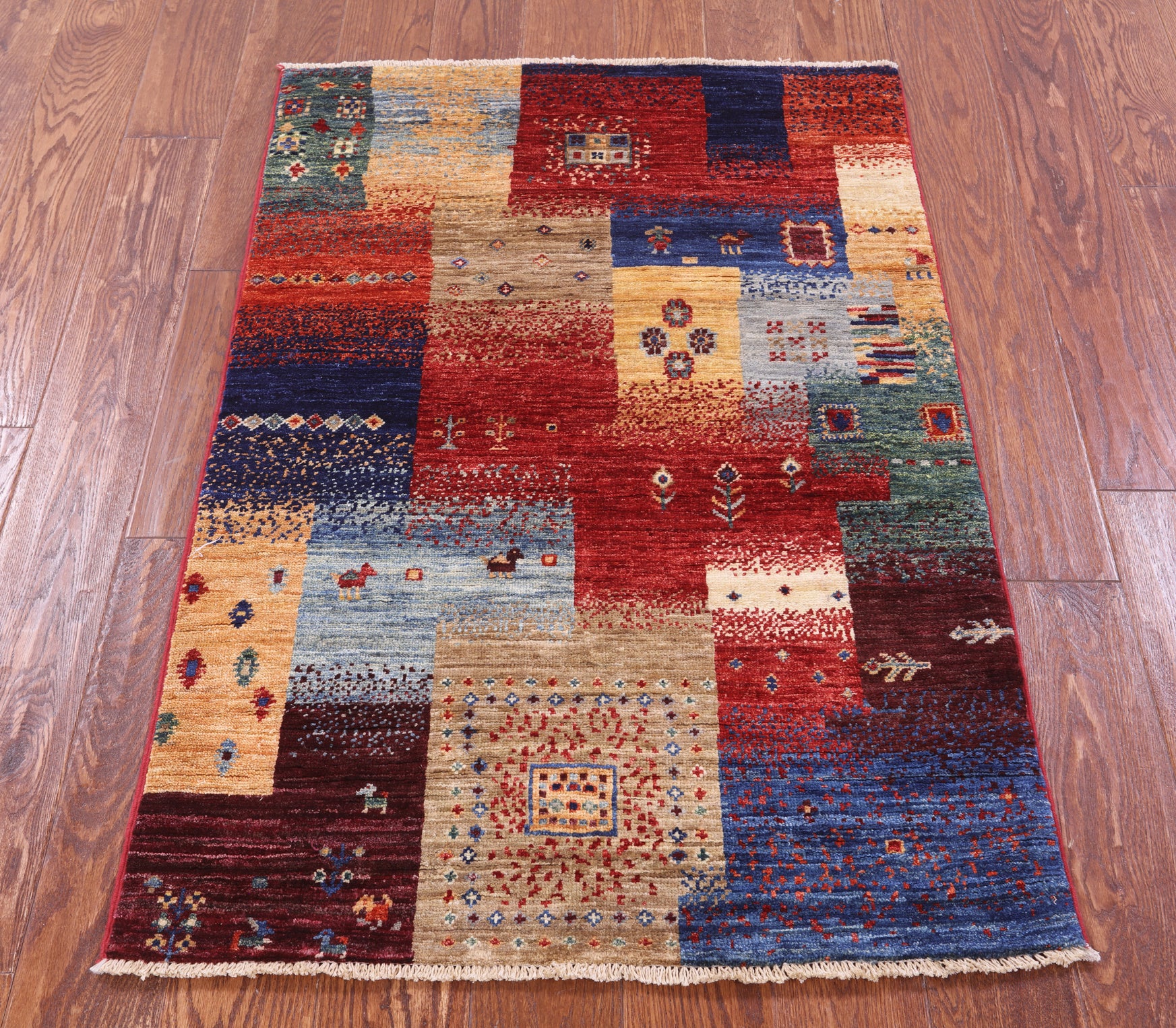 Tribal Persian Gabbeh Hand Knotted Wool Rug - 2' 9" X 4' 1" - Golden Nile
