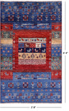 Tribal Persian Gabbeh Hand Knotted Wool Rug - 2' 8" X 4' 4" - Golden Nile
