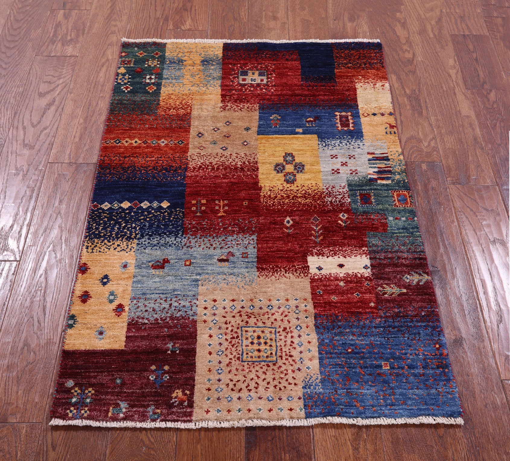Tribal Persian Gabbeh Handmade Wool Rug - 2' 7" X 4' 0" - Golden Nile