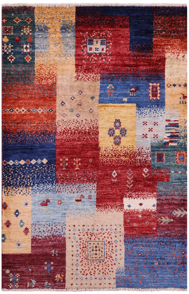 Tribal Persian Gabbeh Handmade Wool Rug - 2' 7" X 4' 0" - Golden Nile