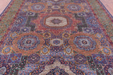 Geometric Persian Mamluk Hand Knotted Wool Rug - 9' 1" X 11' 9" - Golden Nile