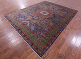 Geometric Persian Mamluk Hand Knotted Wool Rug - 9' 1" X 11' 9" - Golden Nile