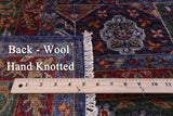 Geometric Persian Mamluk Hand Knotted Wool Rug - 9' 1" X 11' 9" - Golden Nile