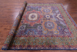 Geometric Persian Mamluk Hand Knotted Wool Rug - 9' 1" X 11' 9" - Golden Nile