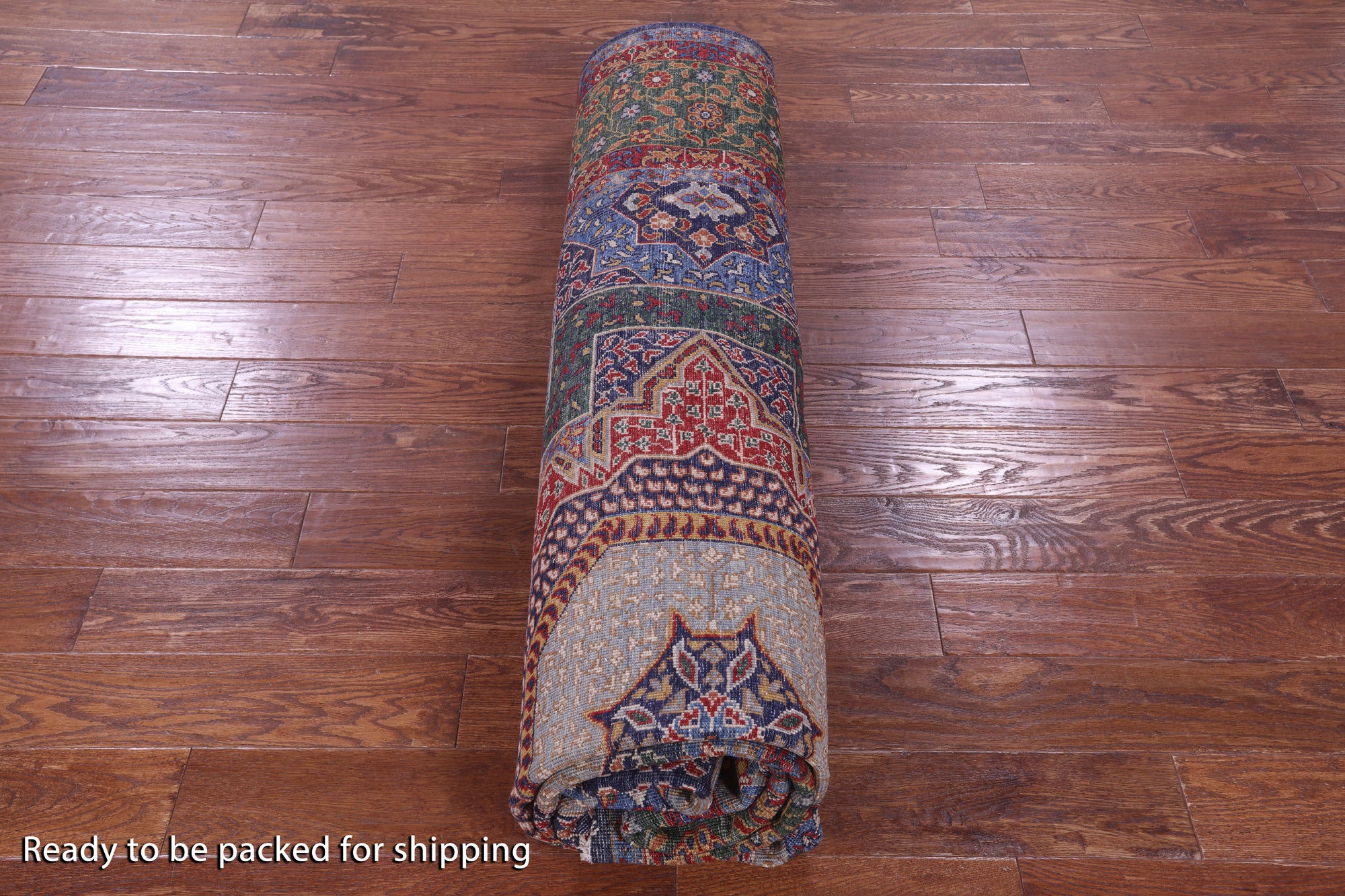 Geometric Persian Mamluk Hand Knotted Wool Rug - 9' 1" X 11' 9" - Golden Nile