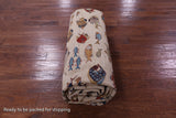 Ivory Fish Design Persian Gabbeh Handmade Wool Rug - 9' 9" X 13' 6" - Golden Nile