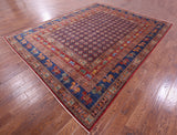 Antiqued Pazyryk Historical Design Handmade Wool Rug - 9' 0" X 11' 9" - Golden Nile