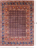 Antiqued Pazyryk Historical Design Hand Knotted Wool Rug - 9' 0" X 11' 9" - Golden Nile