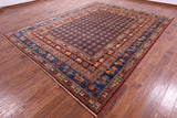 Antiqued Pazyryk Historical Design Hand Knotted Wool Rug - 9' 0" X 11' 9" - Golden Nile
