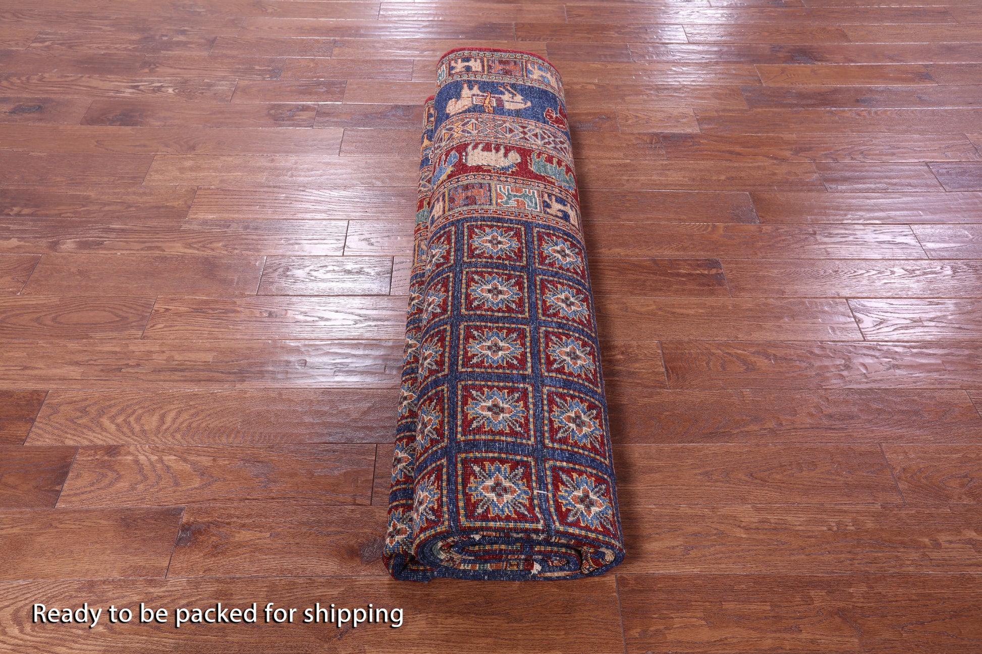 Antiqued Pazyryk Historical Design Hand Knotted Wool Rug - 9' 0" X 11' 9" - Golden Nile
