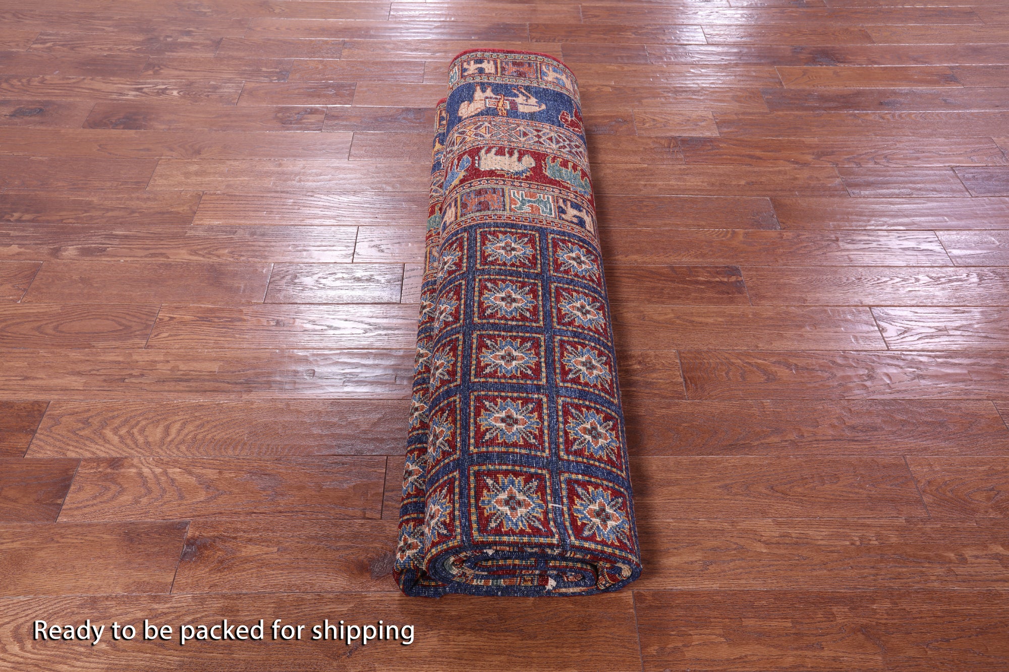 Antiqued Pazyryk Historical Design Hand Knotted Wool Rug - 9' 0" X 11' 9" - Golden Nile