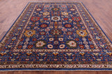 Blue Persian Fine Serapi Hand Knotted Wool Rug - 9' 0" X 11' 7" - Golden Nile