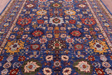 Blue Persian Fine Serapi Hand Knotted Wool Rug - 9' 0" X 11' 7" - Golden Nile