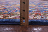 Blue Persian Fine Serapi Hand Knotted Wool Rug - 9' 0" X 11' 7" - Golden Nile