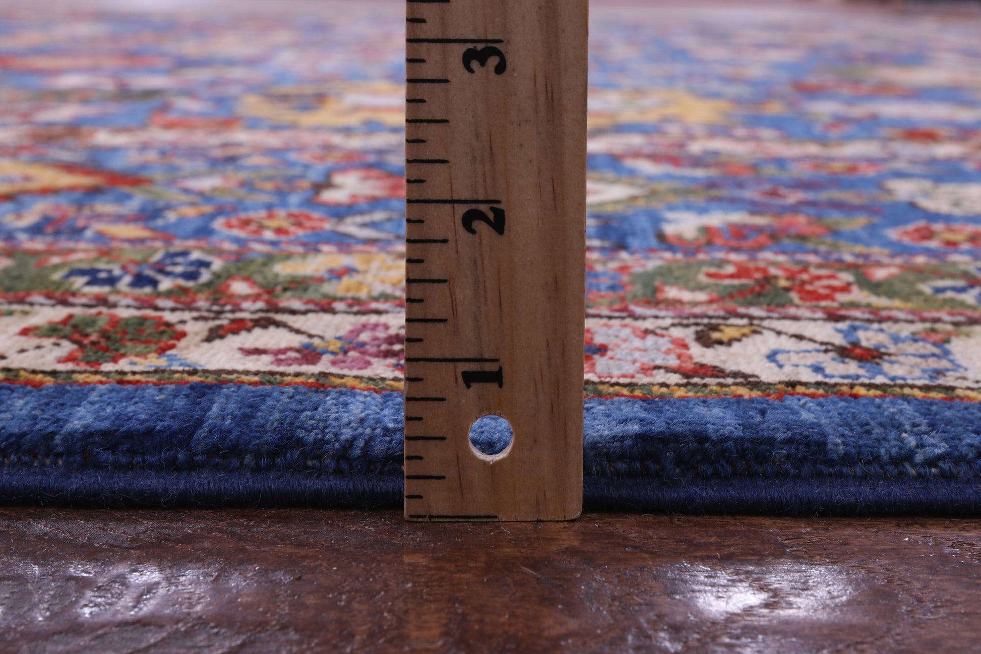 Blue Persian Fine Serapi Hand Knotted Wool Rug - 9' 0" X 11' 7" - Golden Nile