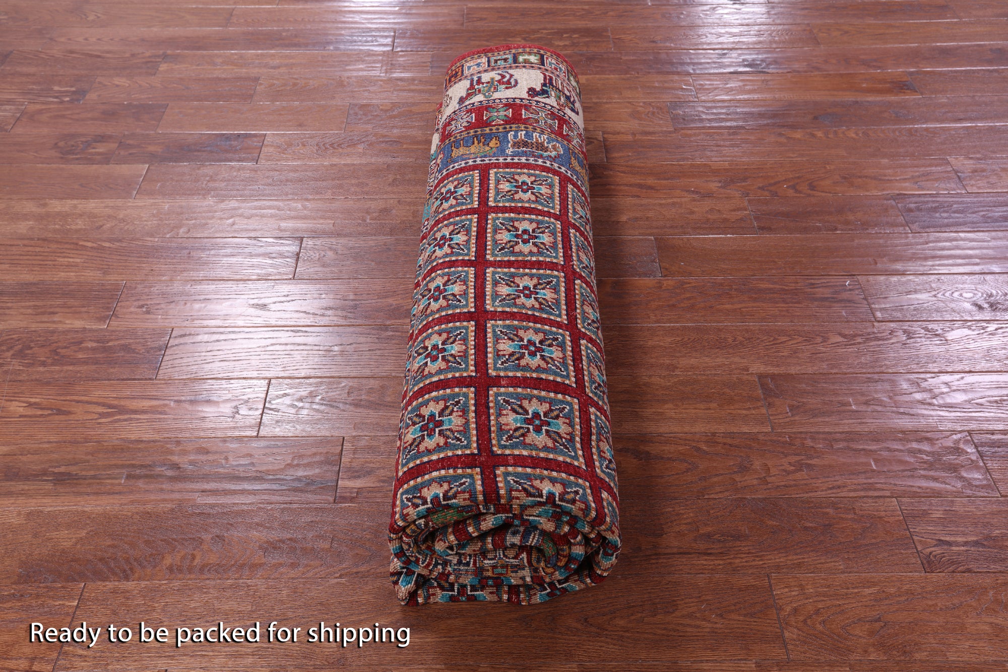 Antiqued Pazyryk Historical Design Handmade Wool Rug - 8' 2" X 9' 10" - Golden Nile