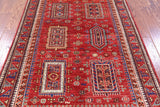 Red Persian Fine Serapi Hand Knotted Wool Rug - 3' 11" X 5' 9" - Golden Nile