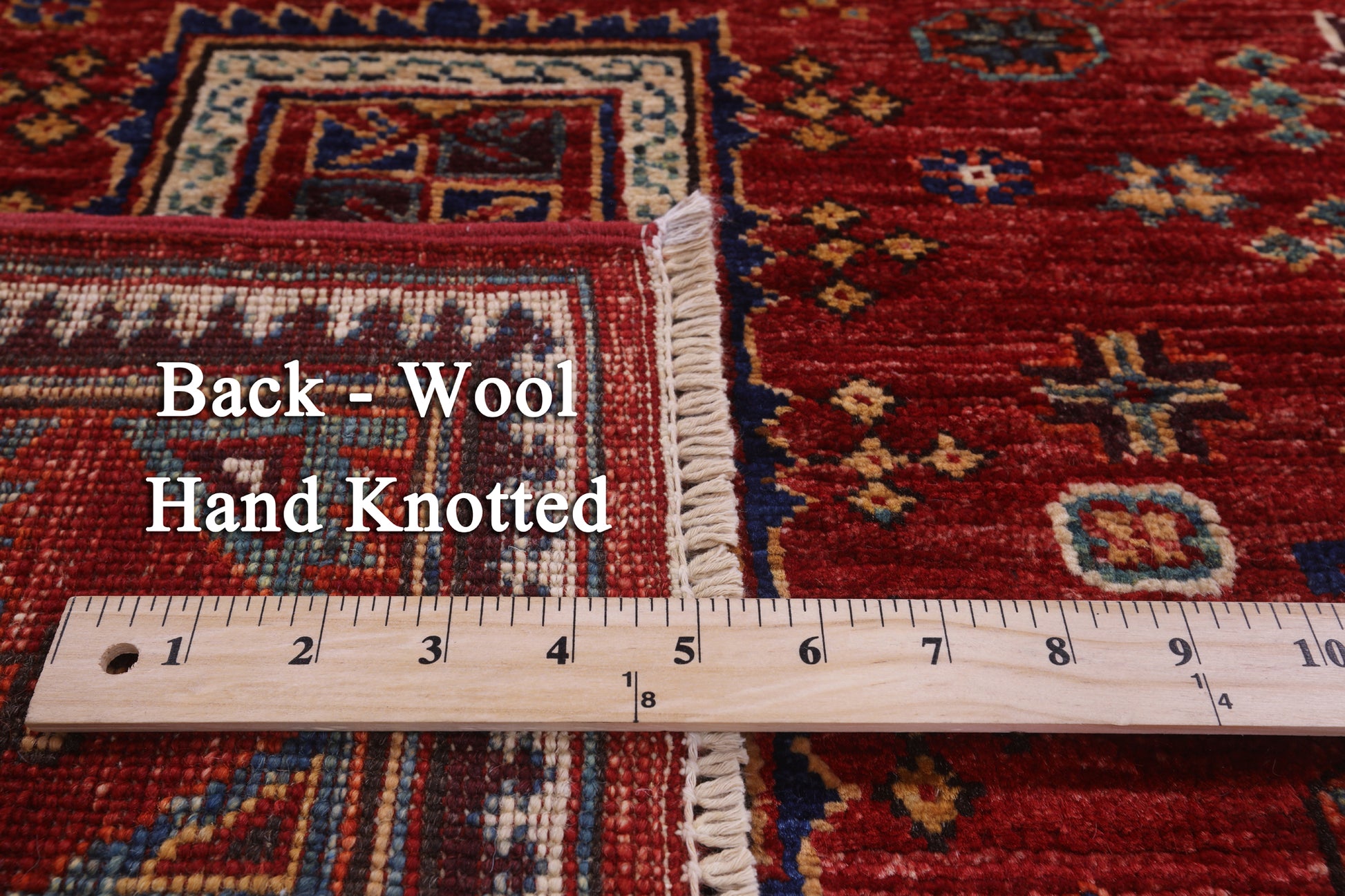 Red Persian Fine Serapi Hand Knotted Wool Rug - 3' 11" X 5' 9" - Golden Nile