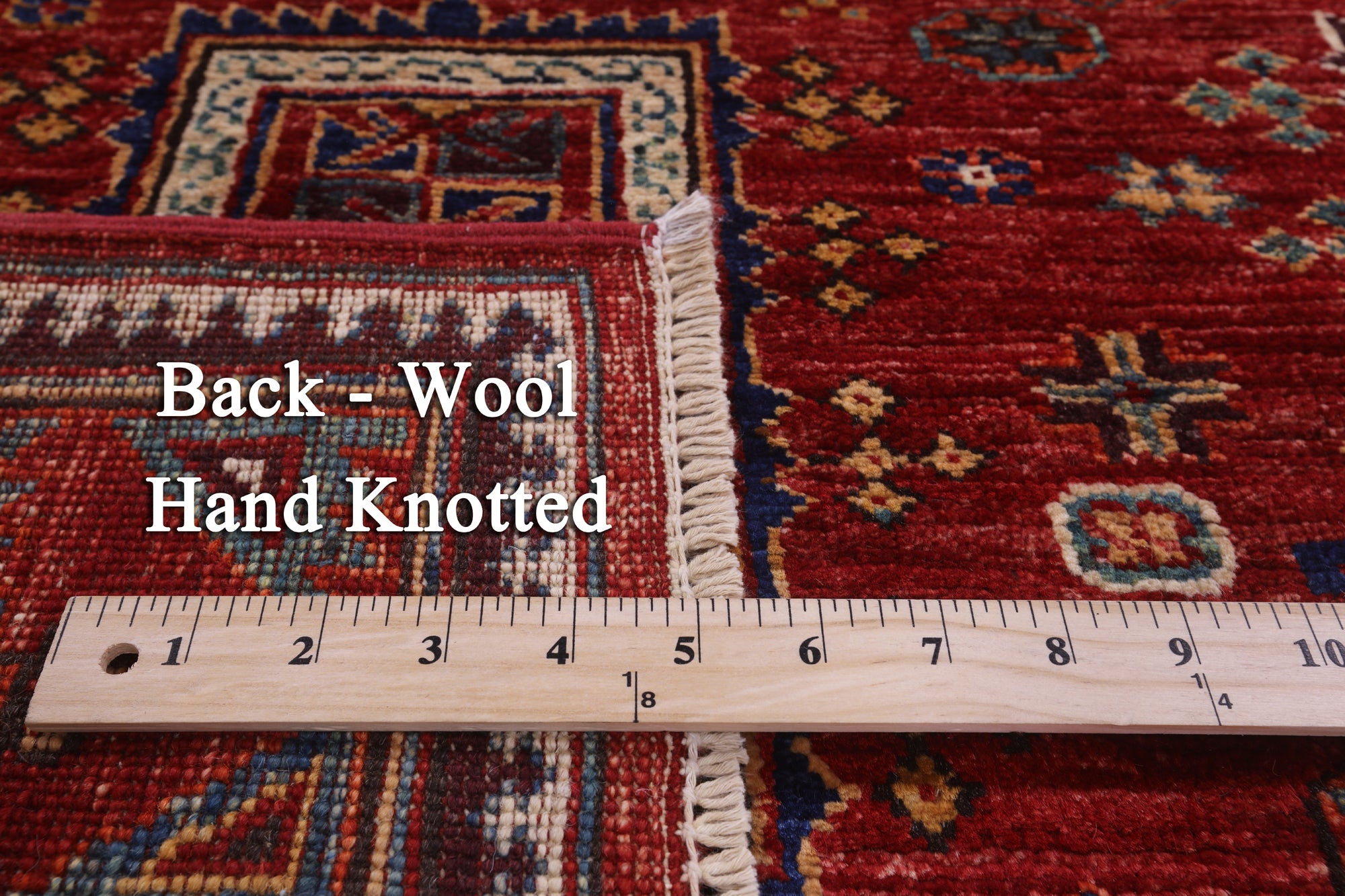 Red Persian Fine Serapi Hand Knotted Wool Rug - 3' 11" X 5' 9" - Golden Nile