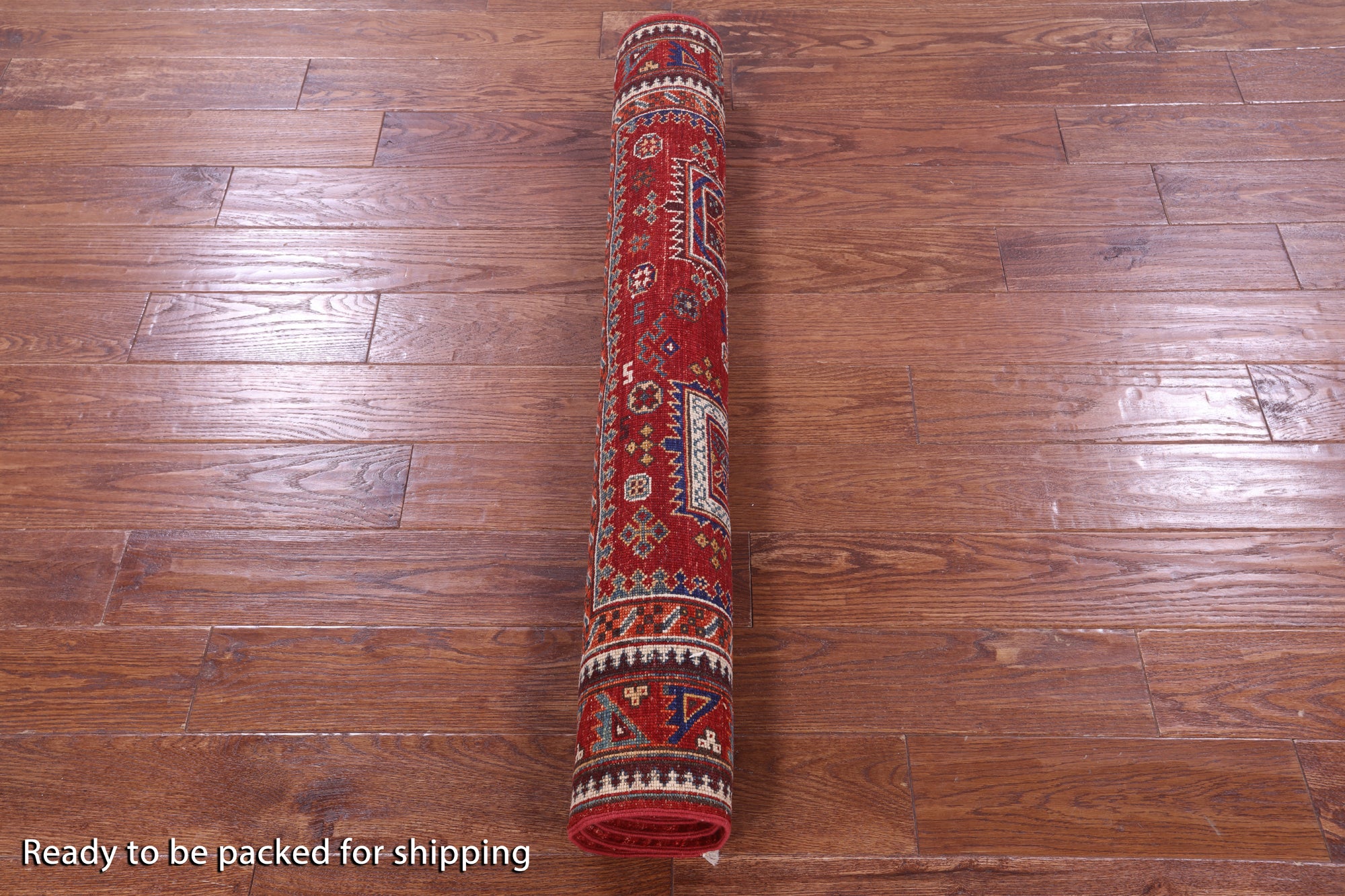 Red Persian Fine Serapi Hand Knotted Wool Rug - 3' 11" X 5' 9" - Golden Nile