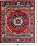 Red Persian Fine Serapi Hand Knotted Wool Rug - 8' 2" X 9' 8" - Golden Nile